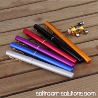 Unique Design Fishing Rod Portable Mini Fishing Pole Aluminum Alloy Pen Shape Fishing Rod With Reel Wheel 6 Colors   